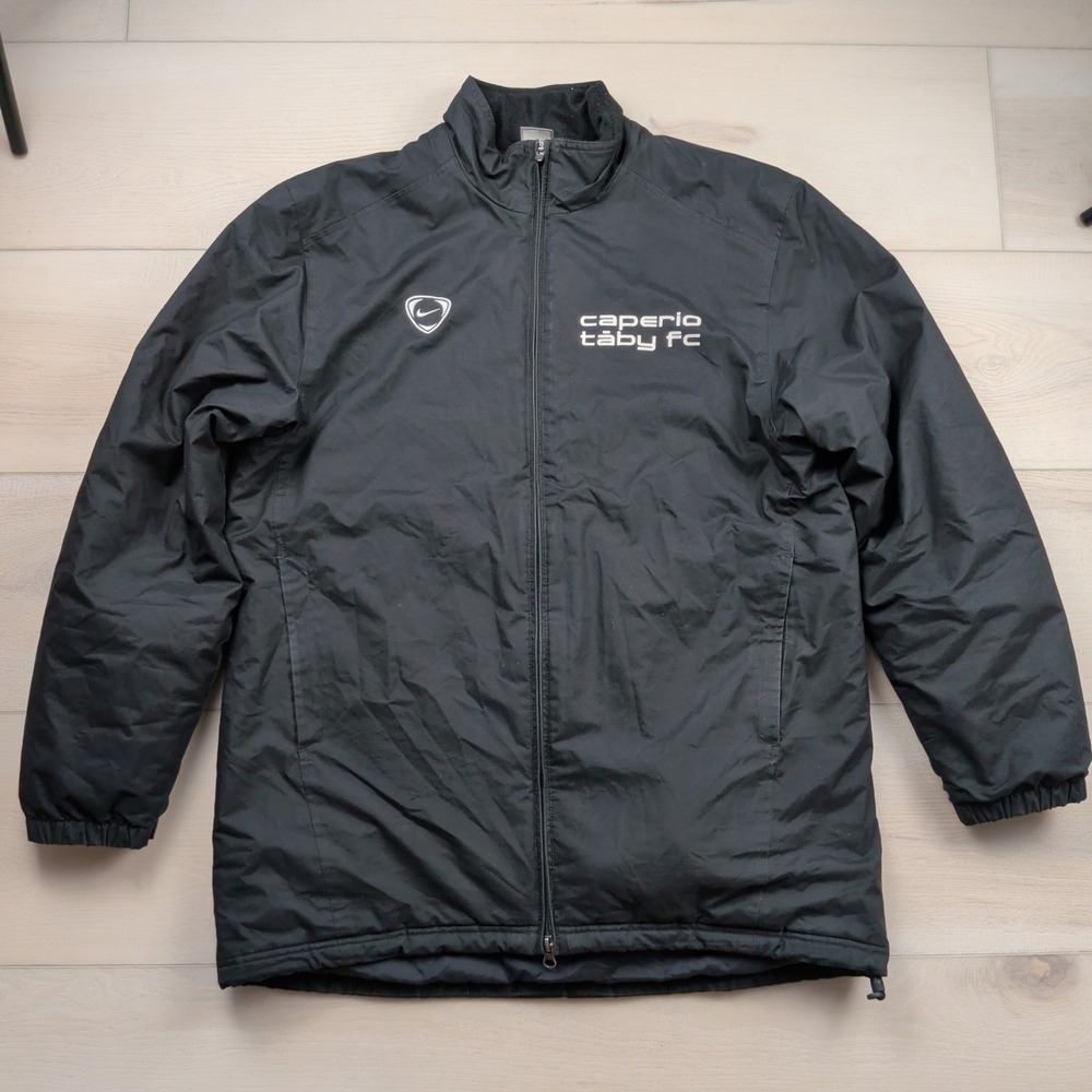 Vintage Nike Caperio Täby FC Men Black Full Zip Soccer Training Jacket Medium